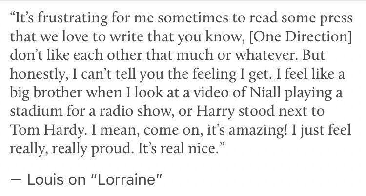 HLupdates's tweet image. #Quote | Louis on the press writing about One Direction not liking each other.