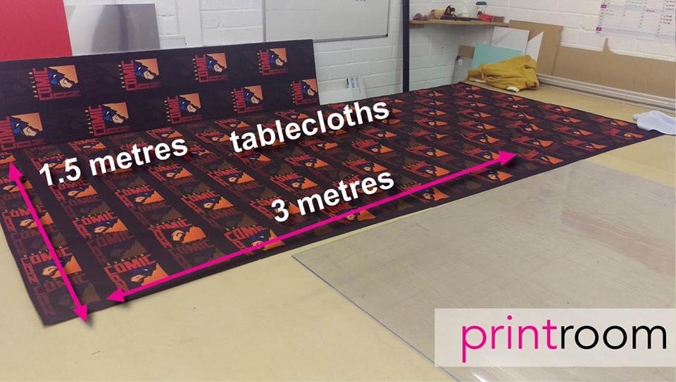 PrintroomIRL's tweet photo. Large Corriboards, Mesh &amp; Tablecloths done for @DublinComicCon . Nice example of products we can do @PrintroomIRL Call 012018700 #printroom https://t.co/QSzoIvXpa3