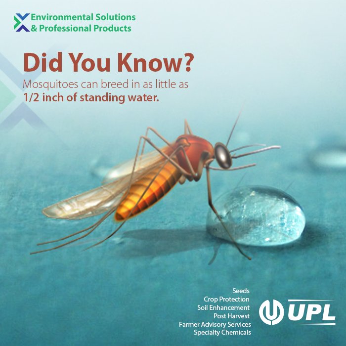 UPLLtd's tweet photo. ESPP helps combat menace of mosquitoes breeding in standing water with environmentally sensitive &amp; economically feasible products #UPLGlobal https://t.co/nBgzJ2UO2T