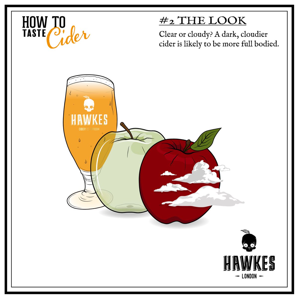 wearehawkes's tweet image. Appearances aren&apos;t everything. But how does your cider look? #2 of our #HowToTasteCider guide with @PeteBrownBeer #craftcider #cider 🍏💀🤘🏻