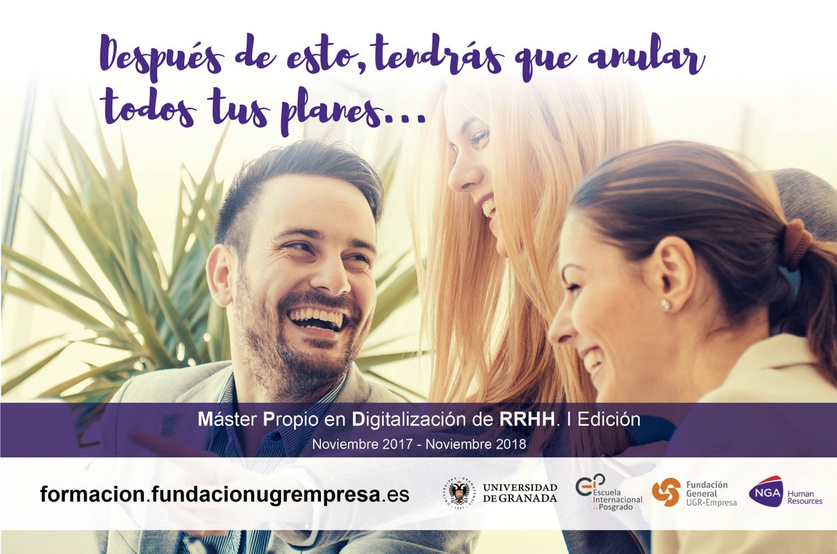 FcceeUgr's tweet photo. Prácticas remuneradas @CanalUGR NorthgateArinso Máster orientado a la formación gestión digital de los Recursos Hum. https://t.co/L61u0OR7si https://t.co/GPGFVOSFEB