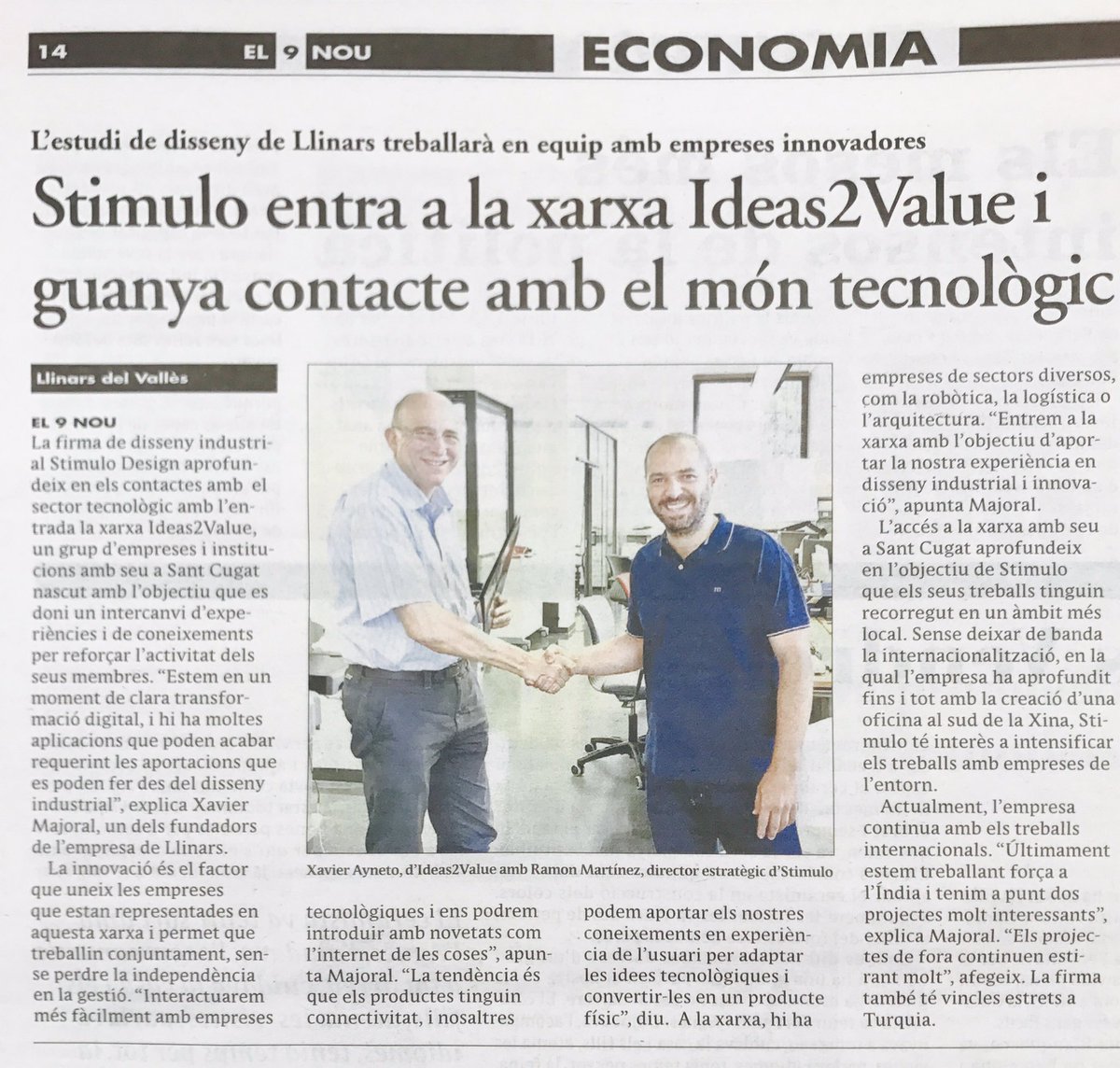 StimuloDesign's tweet photo. Stimulo present al @EL9NOU_VOr col.laboració en l'àmbit local amb projecció global #disseny #innovació #digital #vallès #ideas2Value https://t.co/0kZSeRwD33