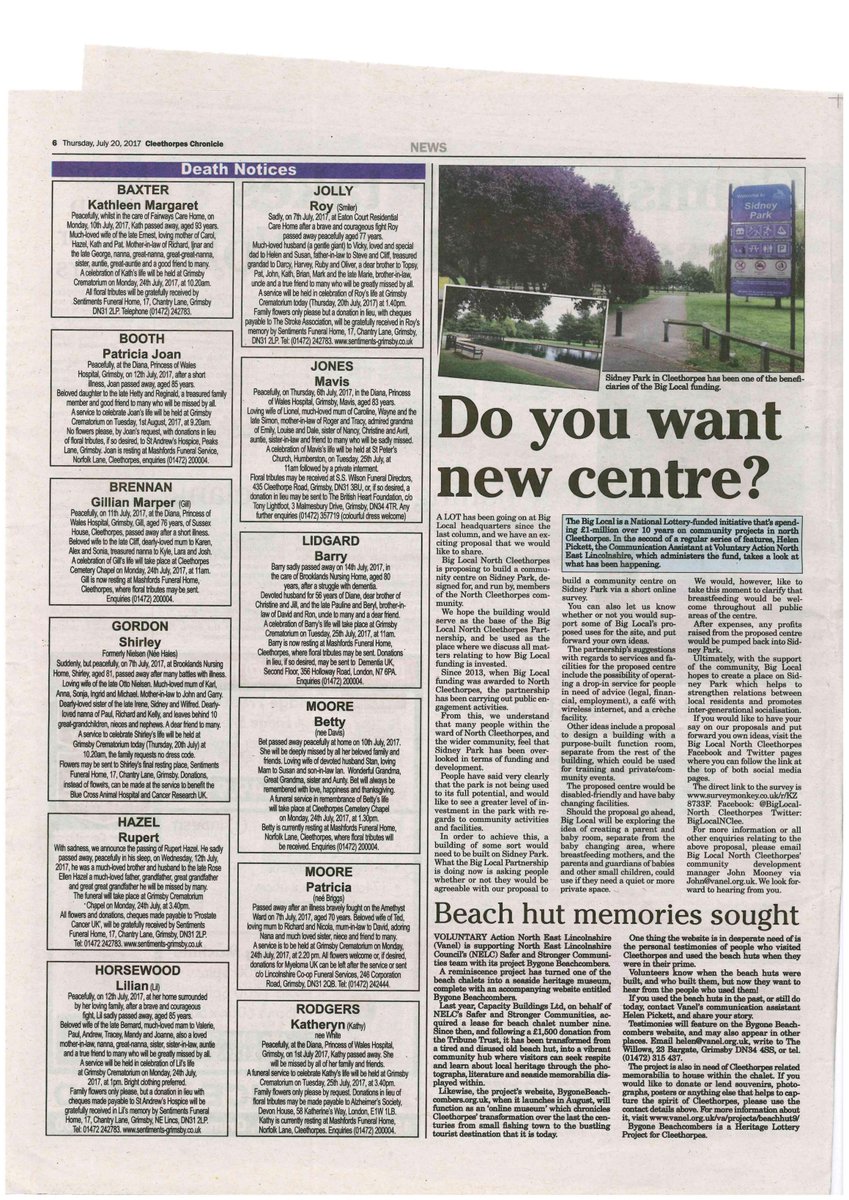Have your say on #BigLocal's proposal to build a Community Centre on Sidney Park!  Find out more in this week's @cleechron! <a href="/LocalTrust/">Local Trust</a>