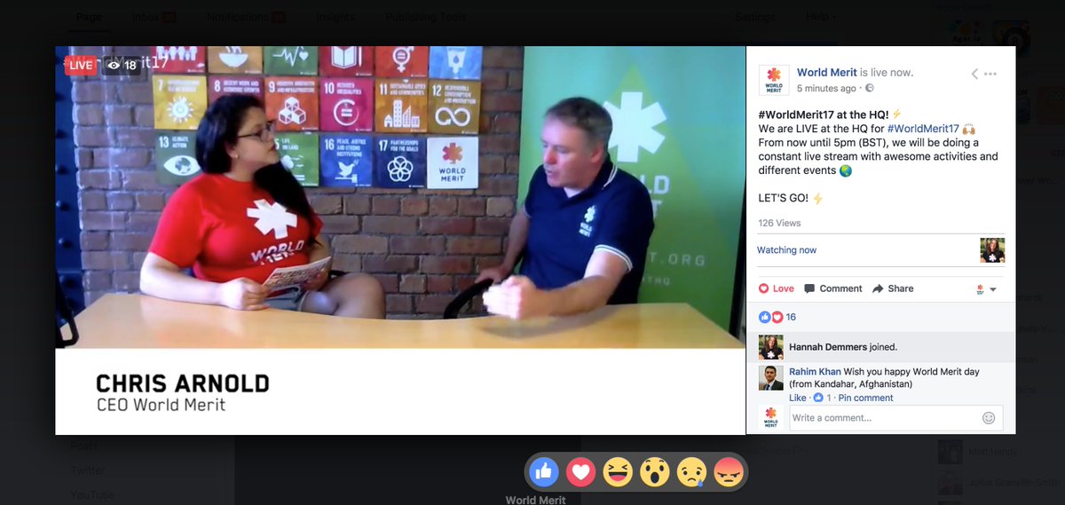 WorldMeritOrg's tweet image. We are LIVE at the HQ for #WorldMerit17 🙌🏽 

From now until 5pm (BST) make sure you tune in ⚡️facebook.com/worldmerit/vid…