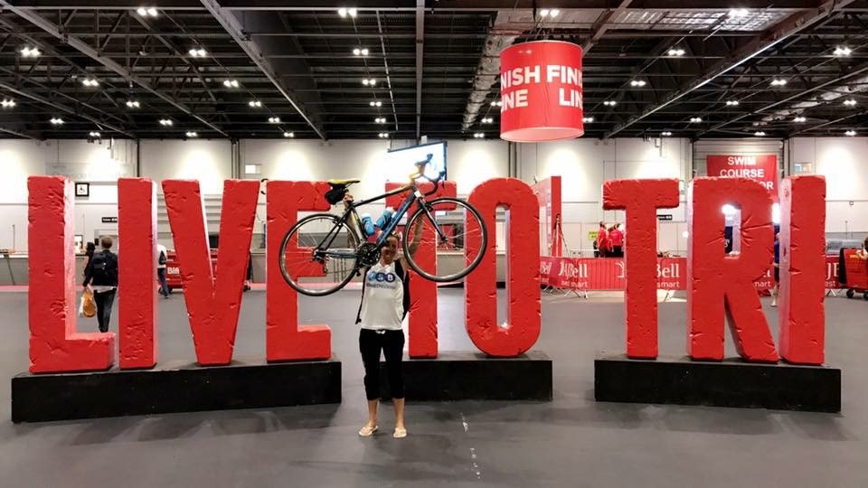 SianCFW's tweet photo. 2:56 Olympic distance tri @londontri.  Fab day with the @tsb #beattheboss team. Thanks @paulpester I raised £550 for @Heartbeat_nwcc #1sttri https://t.co/klNzSfh4Dr