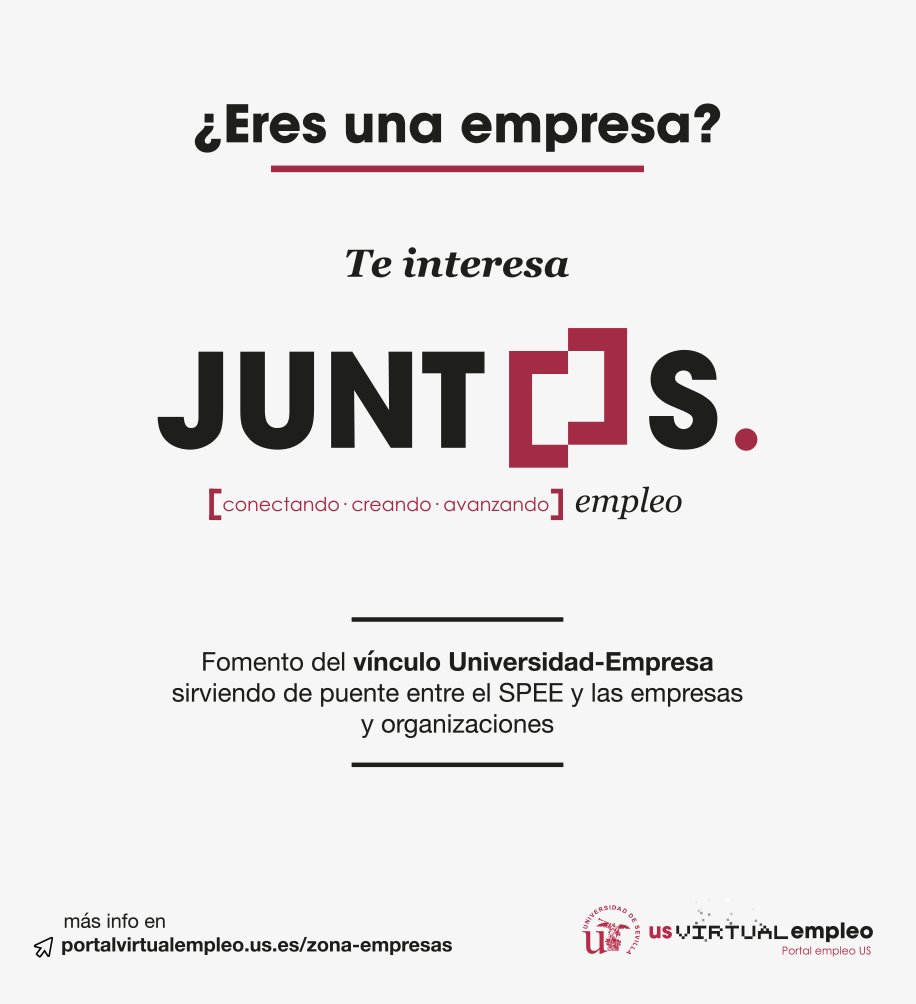 #JUNTOS te interesa porque:
1⃣Vamos hasta tu #empresa 
2⃣Te informamos sobre #prácticas y #empleo
3⃣Difundimos tus ofertas de #empleo