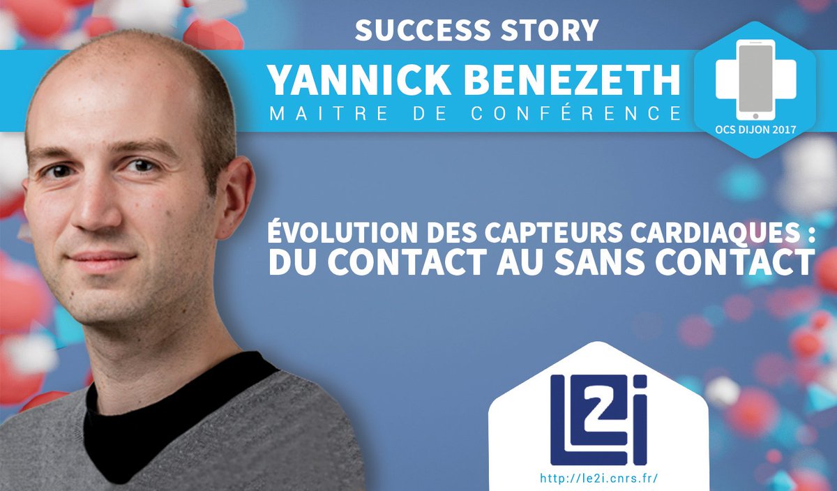 On vous dévoile la seconde #SuccessStory !
Le laboratoire <a href="/Le2i/">Le2i</a> nous parlera des capteurs cardiaques sans contact !
ocsdijon2017.fr