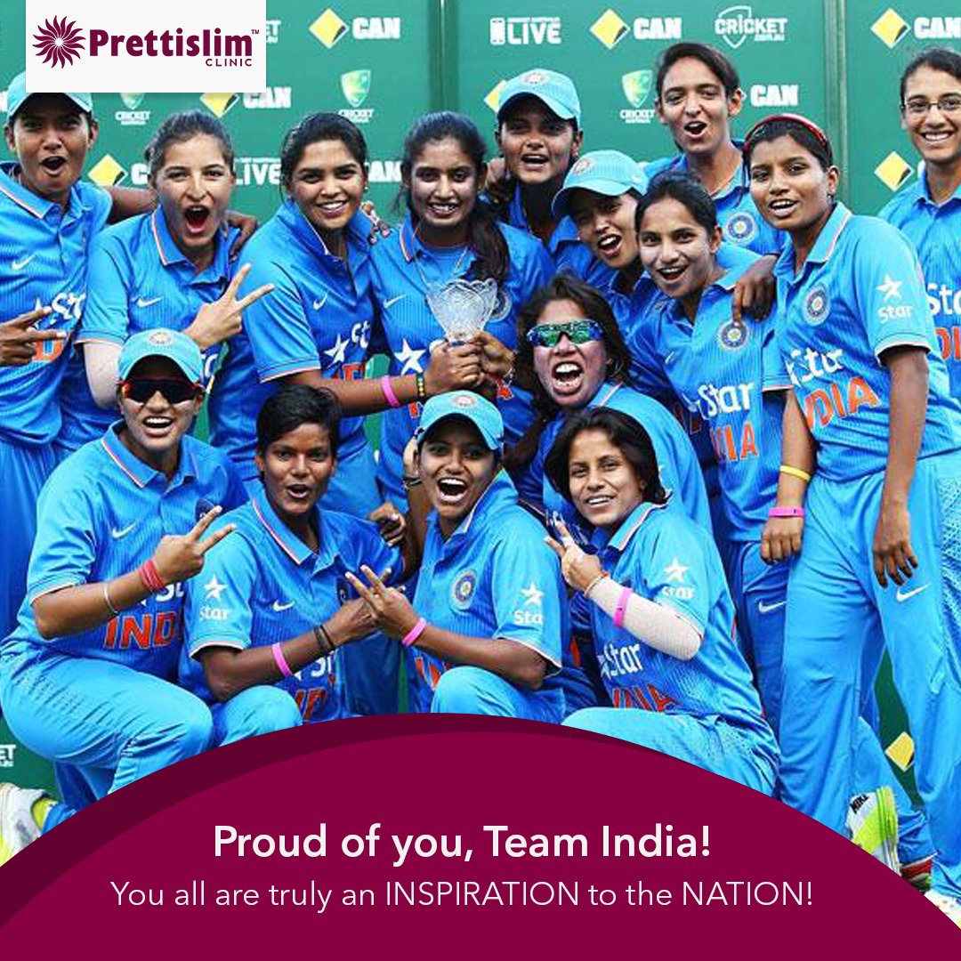 PrettislimIndia's tweet photo. The #IndianWomensCricketTeam showed, with dedication you can achieve what you set your mind & heart to. Congratulations from #Prettislim! 😍 https://t.co/dsyLxyI5gv