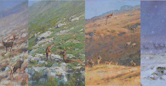 The Four Seasons @BruarGallery Preview of the paintings in the August edition <a href="/TheFieldmag/">The Field</a> 
#Sportingart #Scottishart #painting #art #deer
