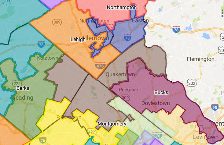 FairDistrictsPA's tweet photo. Think these PA senate districts are compact & contiguous? Drawn to serve their voters? #Gerrymandering #KnowYourMaps https://t.co/sQ8y0wYgJK https://t.co/CtXlxXzyf9