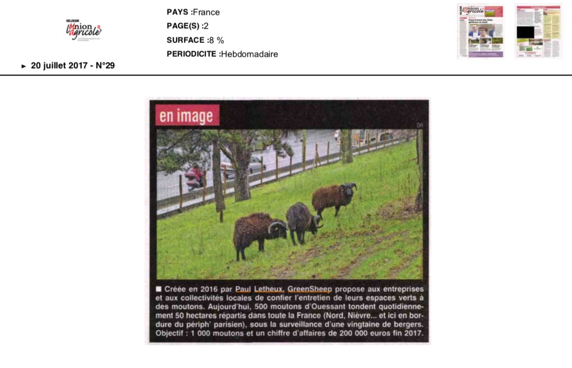 Merci #unionagricole pour <a href="/ecotonte/">GreenSheep</a> #green #greentech #ecofriendly #FrenchTech #startups