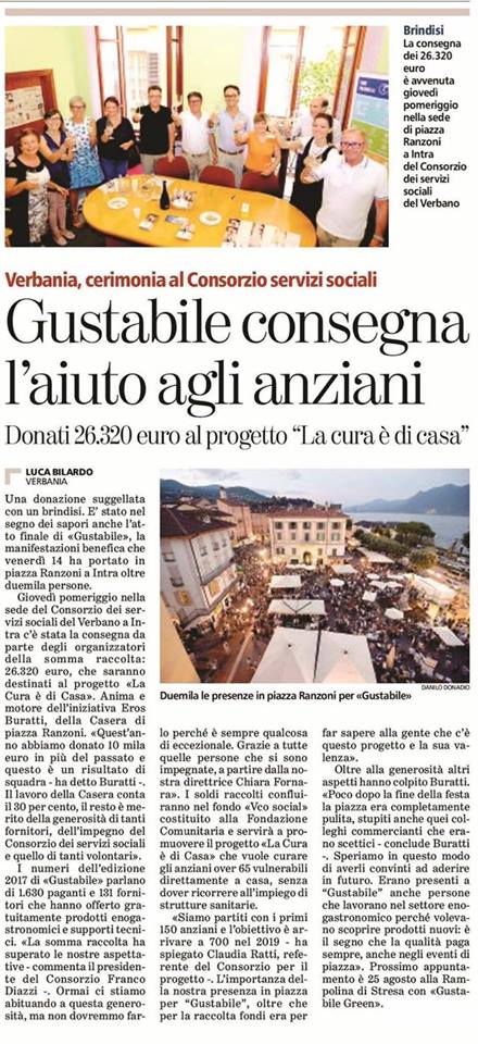 LaCuraeDiCasa's tweet photo. Fare di una festa un momento di generosità:la comunità partecipando a #Gustabile2017 ha donato al #FondoVCOSocial
#GRAZIE @WelfareInAzione https://t.co/JaC14pRepL