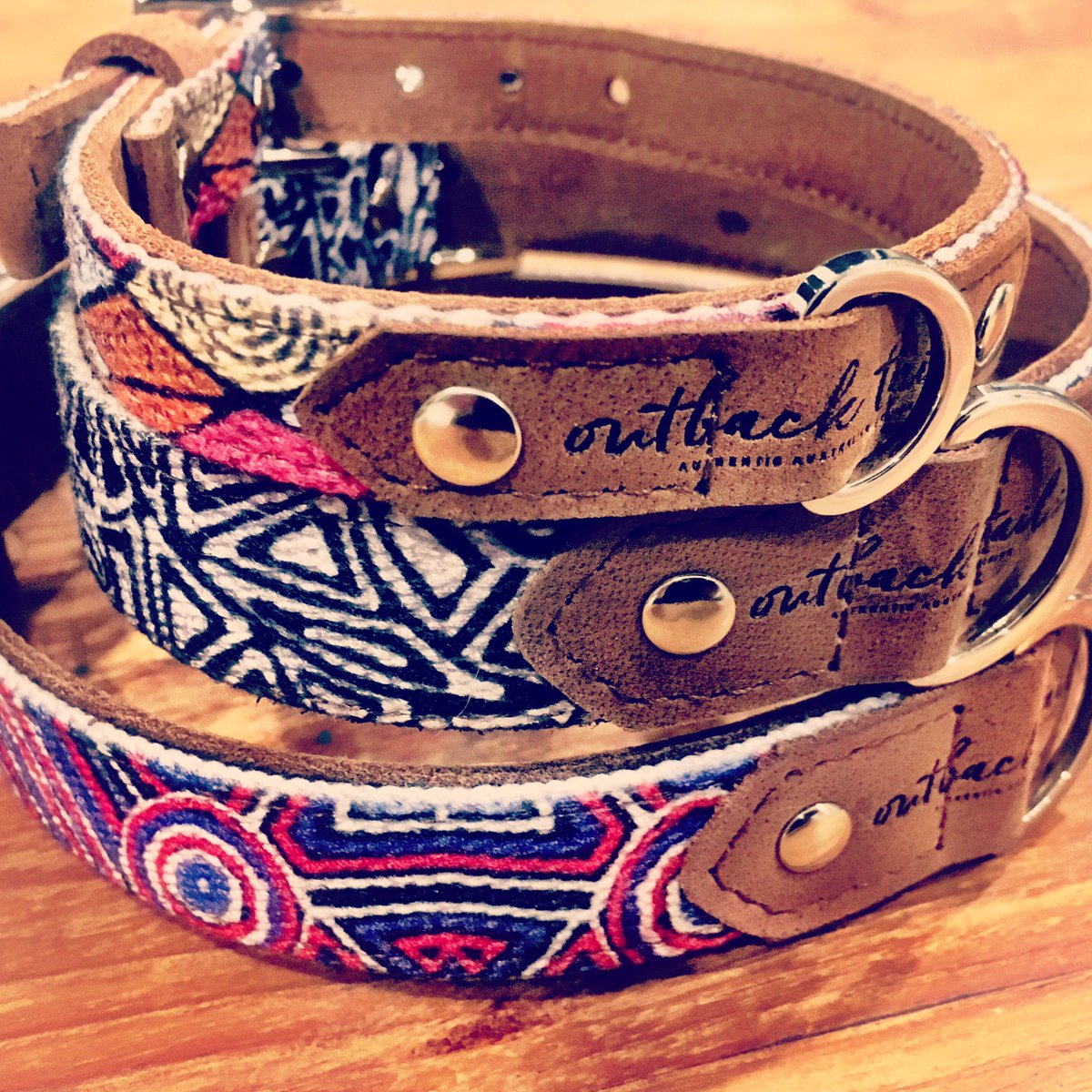 outbacktails's tweet photo. Designed with love Down Under and graced with authentic aboriginal artwork. Worldwide shipping on our leather collars... available v soon ❤ https://t.co/O68XZ6VdNg