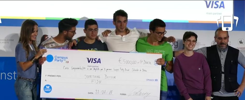 AleSecchi's tweet photo. @campuspartyIT great days and memorable event! 

#cpit1 #somethingbetter #fish #first https://t.co/atO6rDpgmE