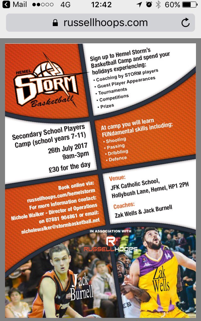 Carol Humphrey (@cazzapip) on Twitter photo A few places left for <a href="/hemelstorm/">Hemel Storm</a> seconday school basketball camp this week. Book now russellhoops.com/hemelstorm A few places left for <a href="/hemelstorm/">Hemel Storm</a> seconday school basketball camp this week. Book now russellhoops.com/hemelstorm