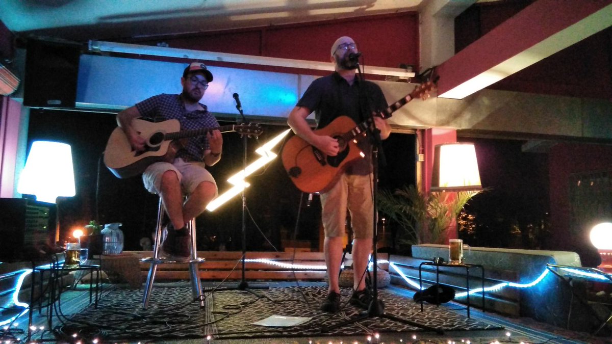 Good times on Saturday night, acoustic outing at <a href="/terralunazgz/">Terraluna Terraza</a> <a href="/TheShimmband/">The Shimm</a>