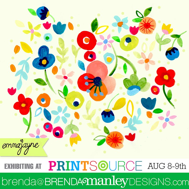 emma_j_designs's tweet photo. Just a few more weeks till @PrintsourceNY! #printsource #surfacepattern #illustration #artlicensing #designer #Illustrator #floral #artists https://t.co/wjJZsqtb8U