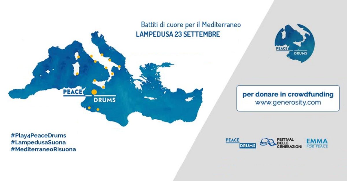 Aiutaci a far battere il cuore del Mediterraneo!
Supporta anche tu #PeaceDrums con una donazione e spargi la voce! 👉 bit.ly/PEACEDRUMS
