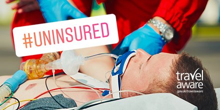 FCDOtravelGovUK's tweet photo. Don’t risk getting big medical bills abroad. Buy the right travel insurance before your trip https://t.co/Y2XHR9tifq #TravelAware #uninsured https://t.co/0815VqbBBn