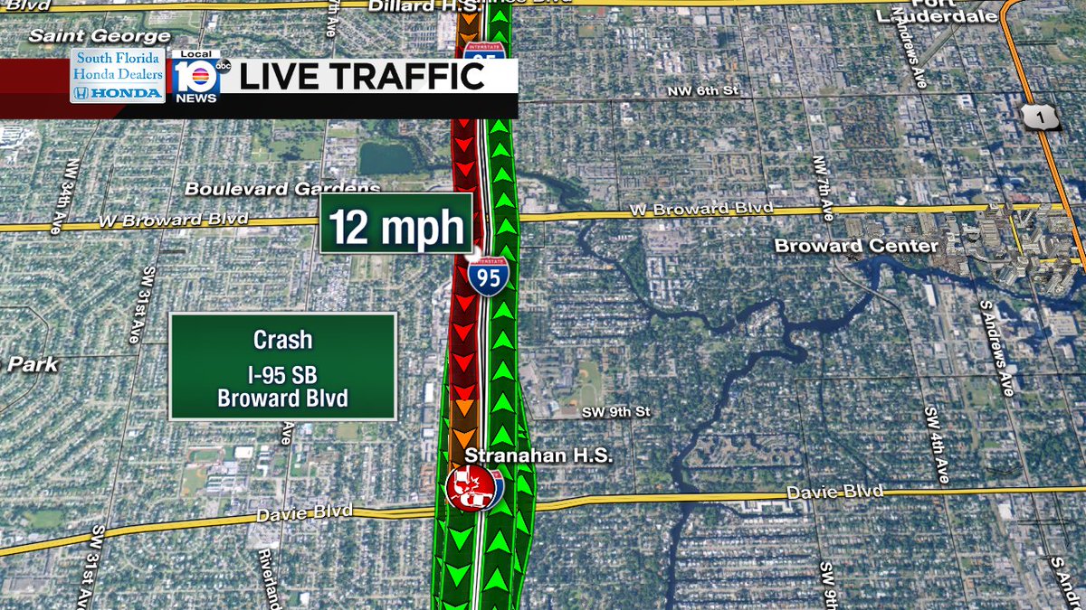 Crash reported on I-95 SB south of Sunrise Blvd #traffic https://t.co/Wr8wzsQDr1