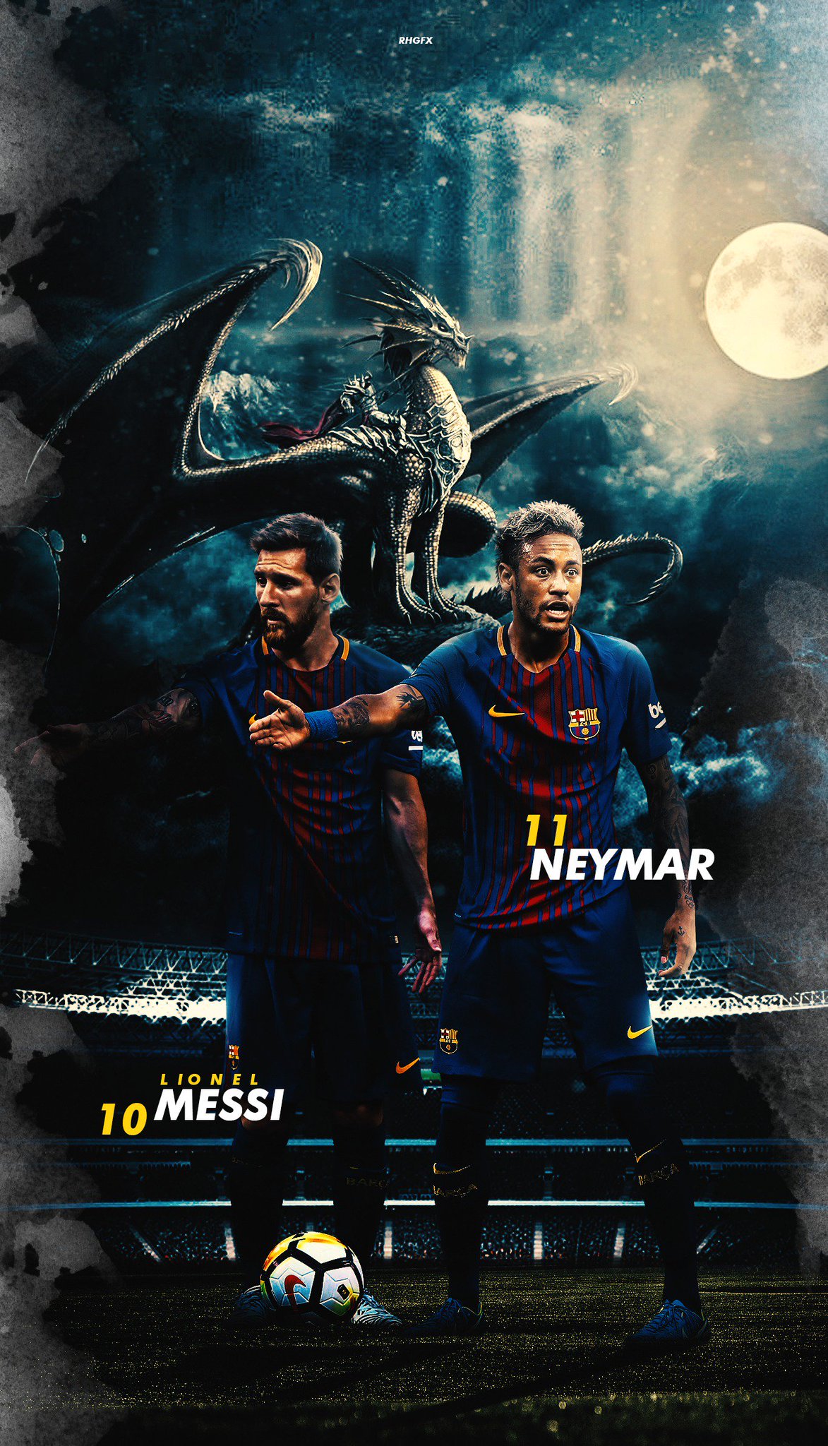 Follow ngay RHGFX trên Twitter để được cập nhật những tin tức mới nhất về Messi và Neymar. Với hình ảnh sống động và đầy tinh tế, bạn sẽ bị cuốn hút trong thế giới huyền thoại của 2 tài năng bất phàm này. Hãy cùng thưởng thức và tải về hình nền Messi và Neymar toát lên sức sống đầy sáng tạo.