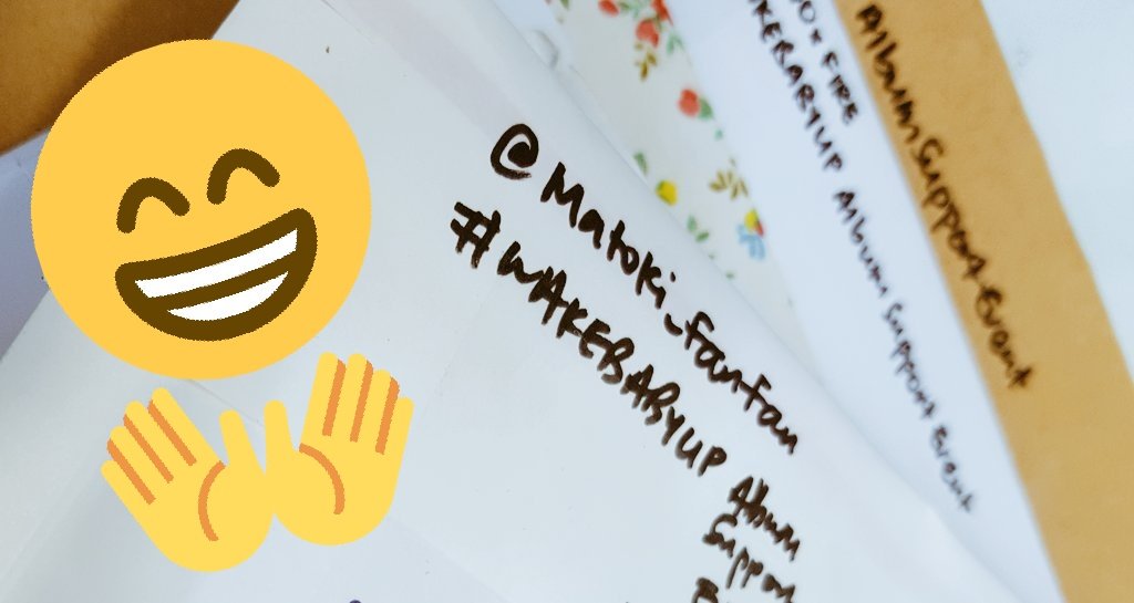 ricejuseyoevent's tweet photo. [☆] #WAKEBABYUP 당첨물품을 배송했습니다! Prizes sent out earlier today! ^-^ @Matoki_FanFan @noetoki @INDIGOxFIRE @xLXXVIx let us know when you get it! https://t.co/l8GpqdBIO4