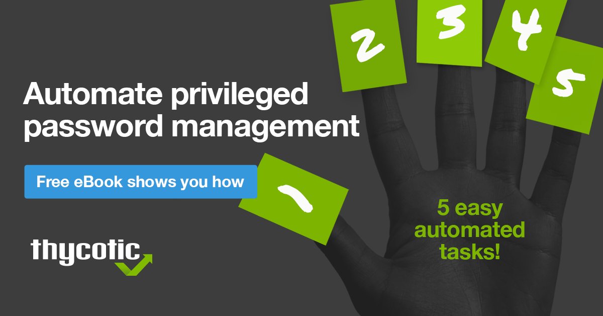 RobFlannigan's tweet photo. Great read about automating your password management. @Thycotic #TeamThycotic #thycoticsocial #Thycoticentry #Thycoticentry https://t.co/i10jbmbybt
