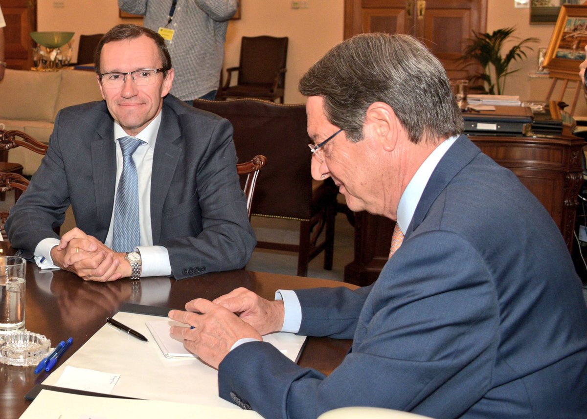 EspenBarthEide's tweet photo. Reflecting on the way ahead for #Cyprustalks after #ConferenceOnCyprus & #UNSC brief with @AnastasiadesCY https://t.co/jhfkgxtKmR