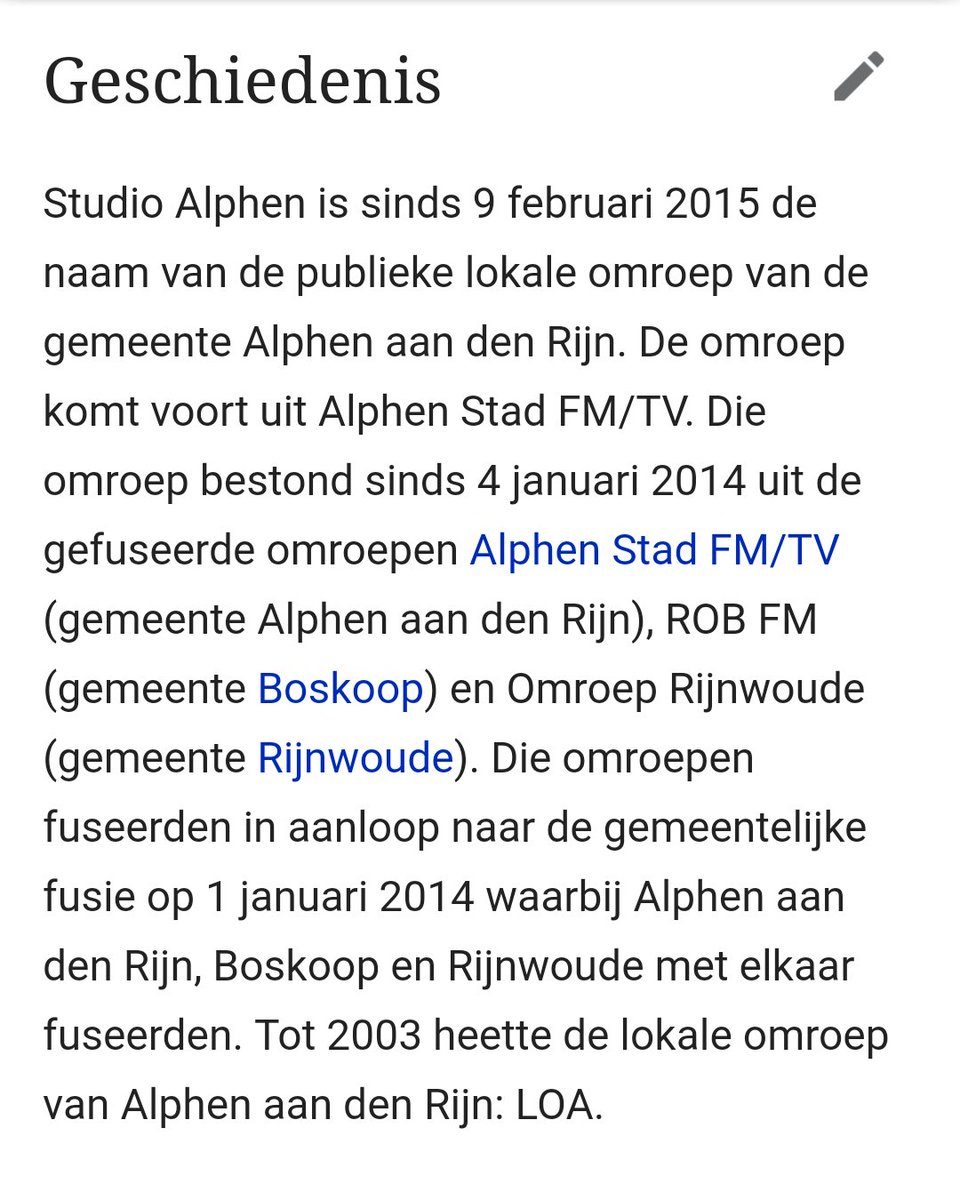 Dan ben je ineens bekend op #Wikipedia... <a href="/studioalphen/">Studio Alphen</a>
