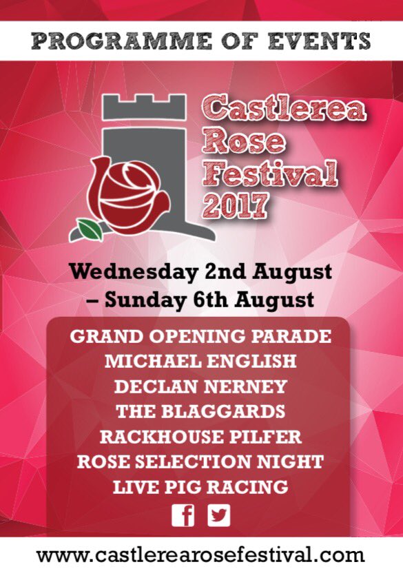 Programme of events is now available! It's PACKED! Check it out on our website #castlerea #festival #community #CRF17