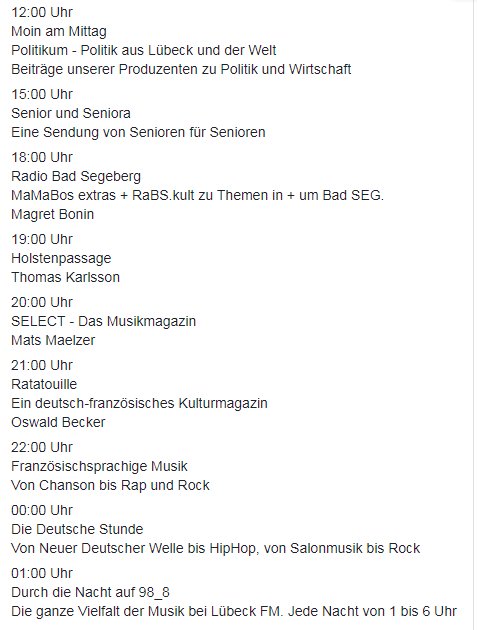 Um 20 Uhr eine neue Ausgabe SELECT - Das Musikmagazin. 
Besser kann der Montag nicht starten. 
Die weiteren Programmhinweise: #LübeckFM