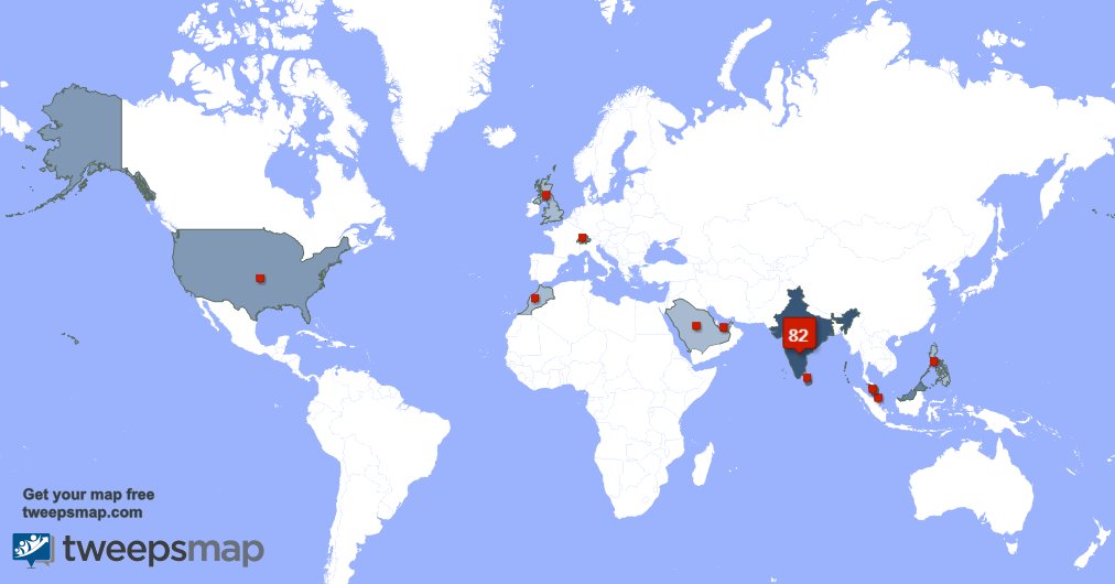 Sangavishali's tweet photo. My followers are in India(81%), Malaysia(7%)... Get your map too: https://t.co/wh6nbr0fLr https://t.co/b3jB02OUPa