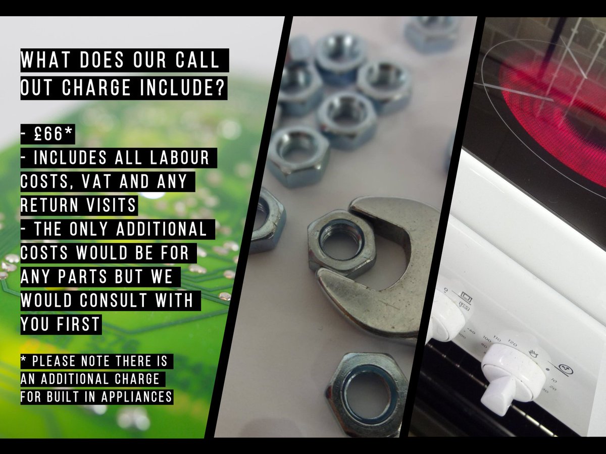 SLApplianceCare's tweet photo. Our call out charge explained! #EastAnglia #localbusiness https://t.co/v29DaZl1Jw