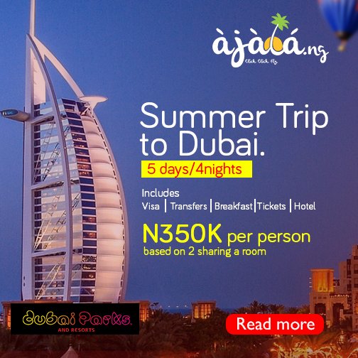 PromoHubNG's tweet photo. Experience an exciting holiday in summer with this Dubai holiday package. Enjoy awesome discounts @ https://t.co/Hfecis1Lzh 
#PromoHub https://t.co/e5TG8XkB2h
