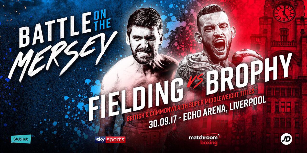 EddieHearn's tweet photo. Confirmed! Another addition to our Sept 30 card at @EchoArena - British champ @Rocky87Fielding faces Commonwealth champ @David_Brophy 👊🏼💥 https://t.co/wqJwYeD2z5