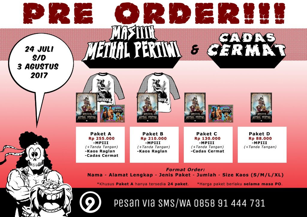 Jagorockk's tweet photo. Yak! Pre-Order MP3: "Masiiih Methal Pertiwi" &amp; "Cadas Cermat" telah dibuka. Pemesanan via @kedaiboekoe. Hingga 3 Agustus 2017. Bakukijole! https://t.co/UxTutDxQmj
