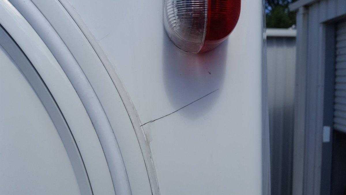 VRCltd1's tweet photo. Swift ace pioneer. cracked rear panel repair  #caravan #caravanrepair https://t.co/tZ1da8pVZa