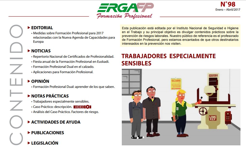 saludlaboralugt's tweet photo. Periódico ERGAFP nº 98 de #PRL: Trabajadores especialmente sensibles
@INSHT_MEYSS
https://t.co/Qfc3SzPzaO https://t.co/AjTPTlCKYo