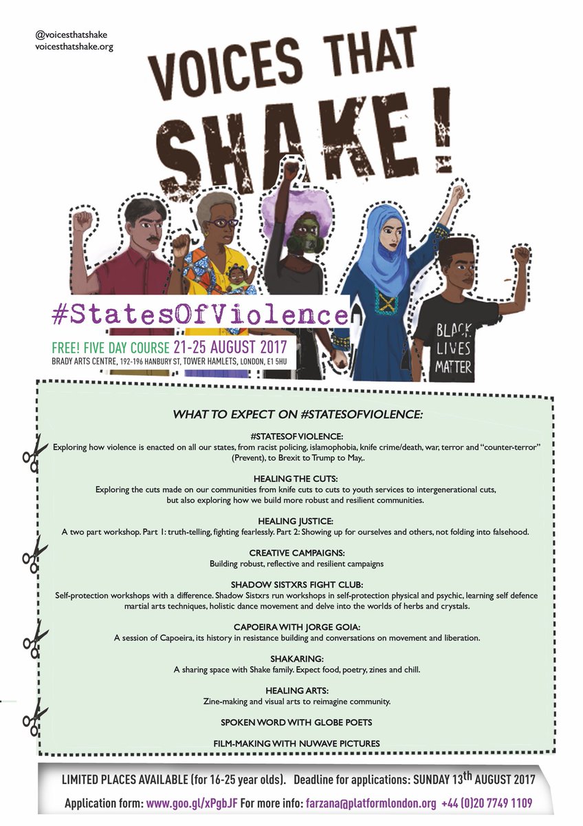 voicesthatSHAKE's tweet photo. It's all coming together.. Check out some of our confirmed workshops for the next #StatesOfViolence. Apply: https://t.co/ItkKkjL1qH https://t.co/3JqceZKj5B