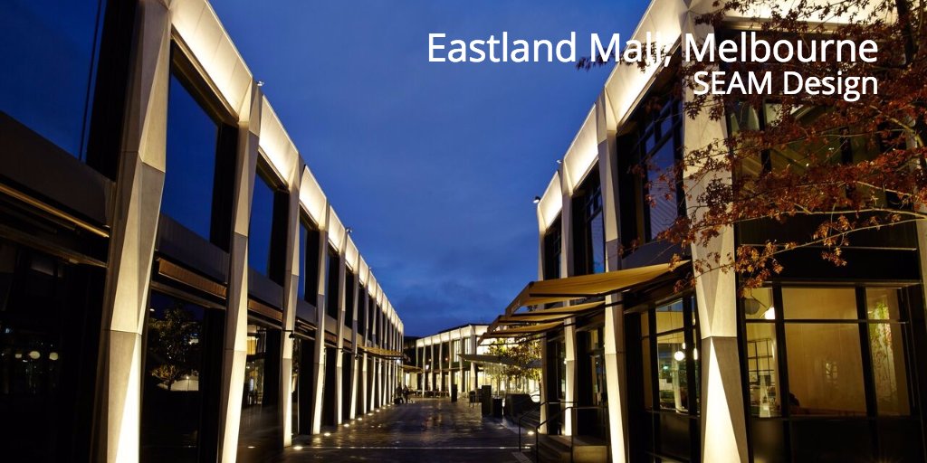 LightingMag's tweet photo. Eastland Mall, Melbourne, lighting by Alvin Cousins, @seamdesign. Learn more at https://t.co/w2cSn3cMRD #40U40 #LightingDesign https://t.co/eiDmAvNZLI
