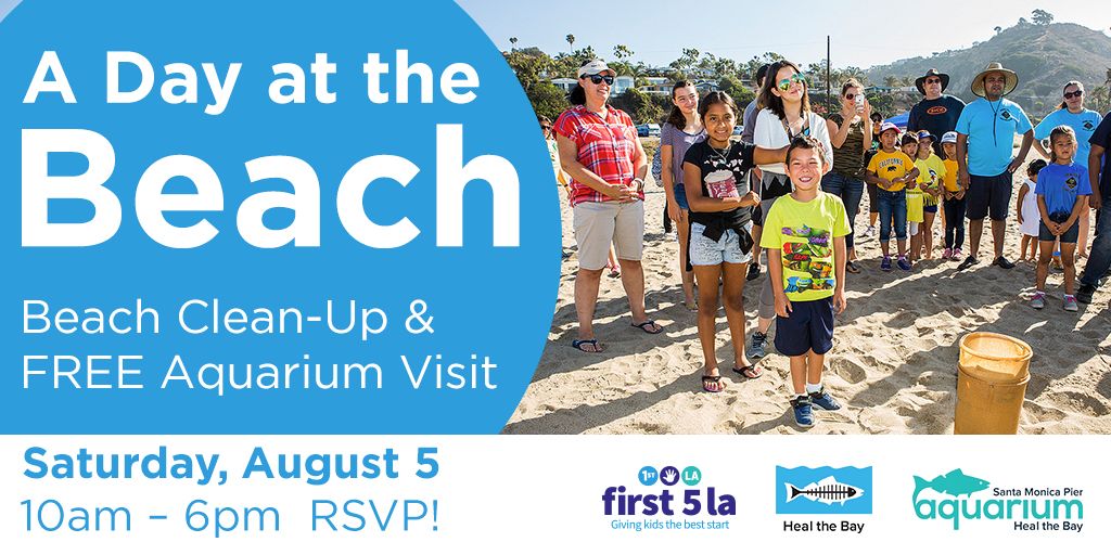 First5LAParents's tweet photo. Join us for day of #FreeFun and service with @HealTheBay &amp; @SMPierAquarium on Sat., 8/5! RSVP by 7/28 👉 https://t.co/vwAzPt3HTT #JoinFirst5 https://t.co/9ZhZK1bkPz