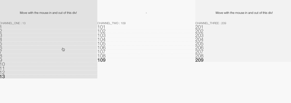 React + Channels #2: An example displaying how to pause/resume state updates via channels. Getting more interesting.
codesandbox.io/s/58n1Zw0jX