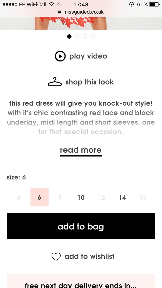 Stephgreeen's tweet photo. @Missguided_help it says there is a size 6 in this dress but won't let me add it to my bag! IVE been wanting it for agers https://t.co/WaH4m9L63u
