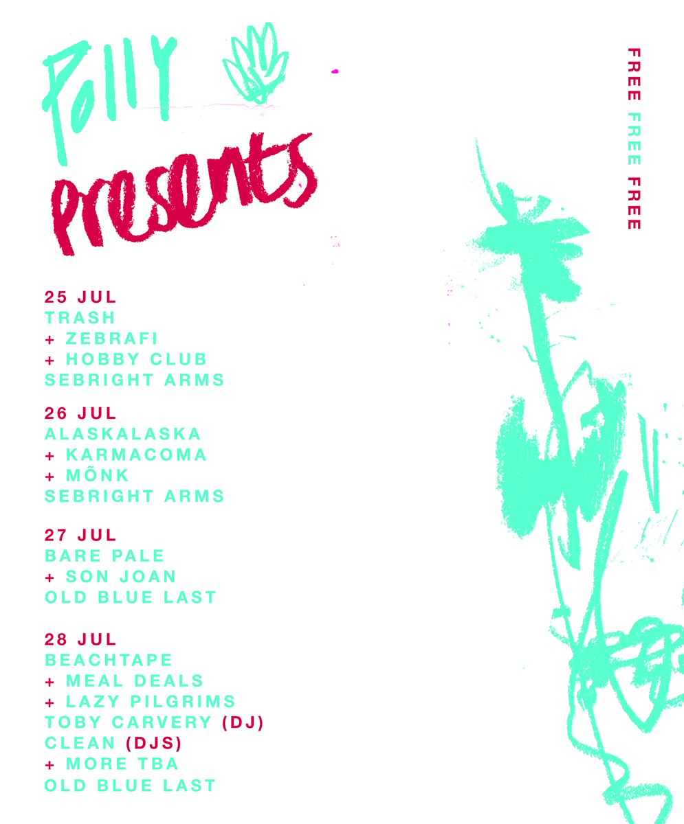 zebrafiband's tweet photo. polly presents us TRASH and Hobby Club on Tuesday @SebrightArms https://t.co/usNjaDYuoh