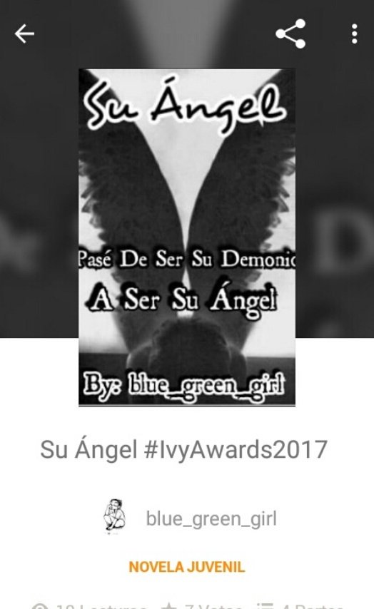 bluewattpad0508's tweet photo. Titulo:Su Ángel 
Capitulos:22
Género:Novela Juvenil 
Autora:blue_green_girl 
Estado:en proceso 
Capitulos:1 (24/07/2017)

Espero les guste.💖 https://t.co/X78iOmUZ1f