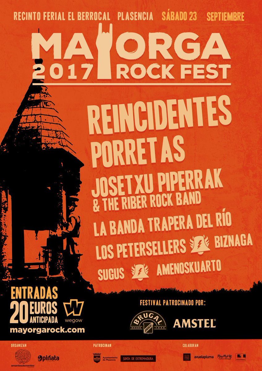 ¡#Sorteo de dos entradas para el #MayorgaRockFest! 🤘🏼
☑️Haz RT
☑️Sigue a <a href="/MayorgaRockFest/">Mayorga RockFest</a> 
¡Ganador este viernes!
¡Mucha suerte a todos! 🍀🍀🍀
