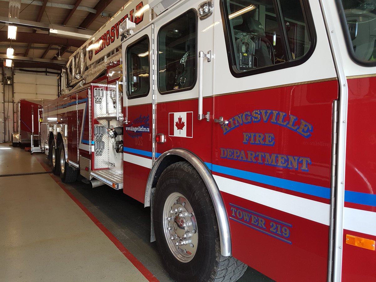 KingsvilleFD's tweet photo. NEW Tower 219 officially in service at the South Station! https://t.co/9WfBKELxXo