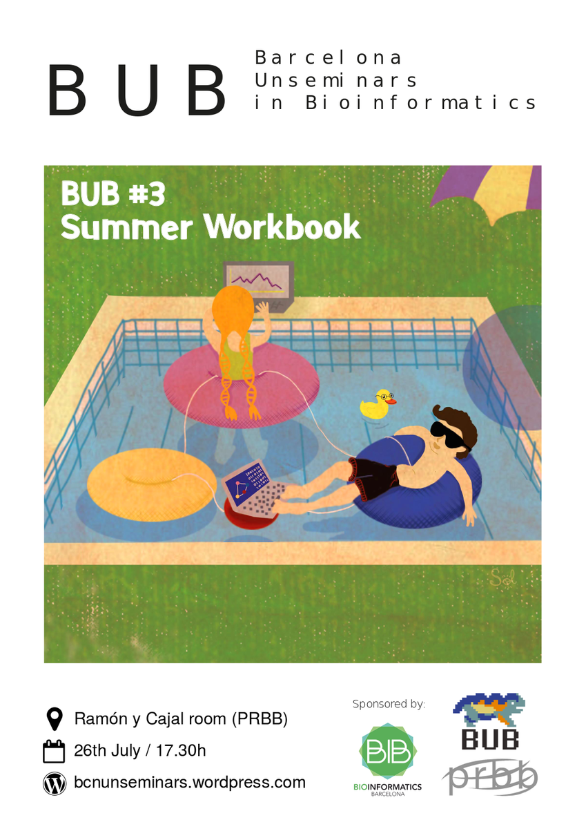 BiBcn's tweet photo. Come to the BUB#3 Summer Workbook about self-learning tecniques by @bcnub 26July at @the_prbb https://t.co/9A8cdCaNiD #Programming #ismbeccb https://t.co/JtiO5GC843