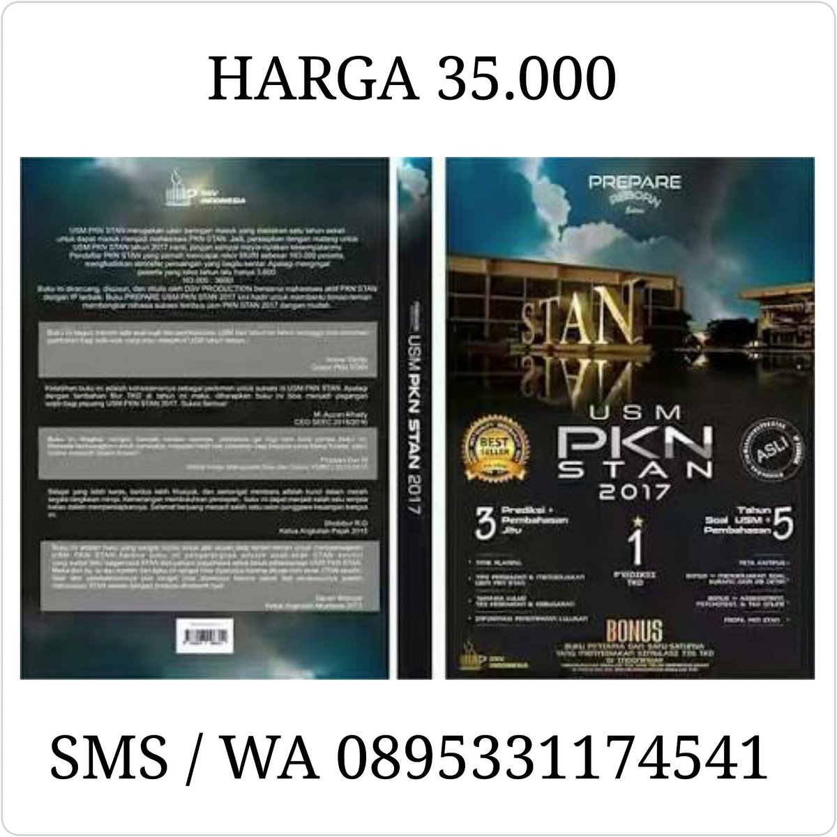 PAKET A

PROMO 2 BUKU 75.000

isi : buku pkn stan 2017 + buku usm pkn 2018

Format pemesanan 
Nama:
Alamat lengkap :
Jumlah buku :