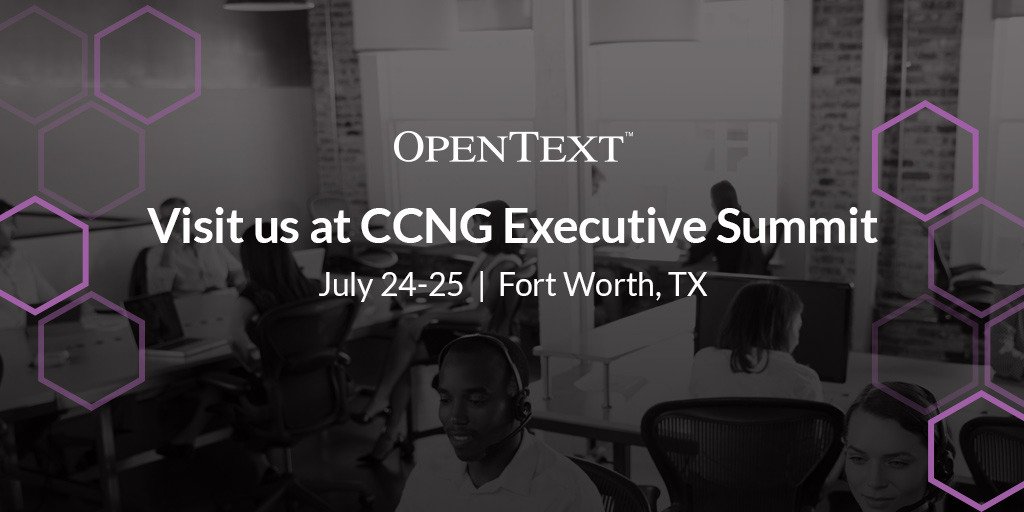 OpenText's tweet photo. Meet us at #ExecSummit2017 to hear the latest about our #WFO solutions. #CCNG @OTQfiniti https://t.co/x5yBOcEYdZ https://t.co/8k5Hhe6GXY